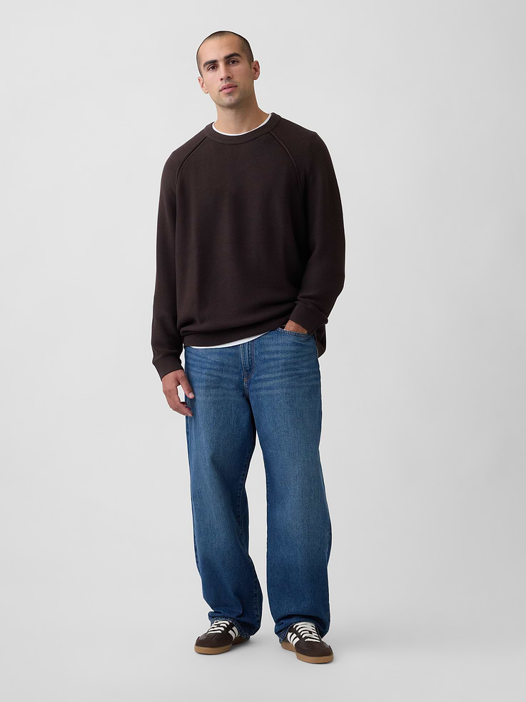 Image 3 of 5, Garter-Stitch Crewneck Sweater