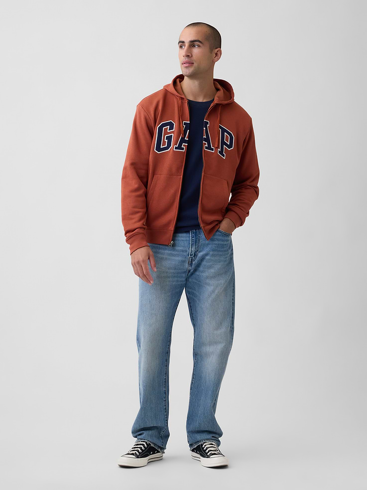Image 3 of 4, Relaxed Gap Logo Zip Hoodie