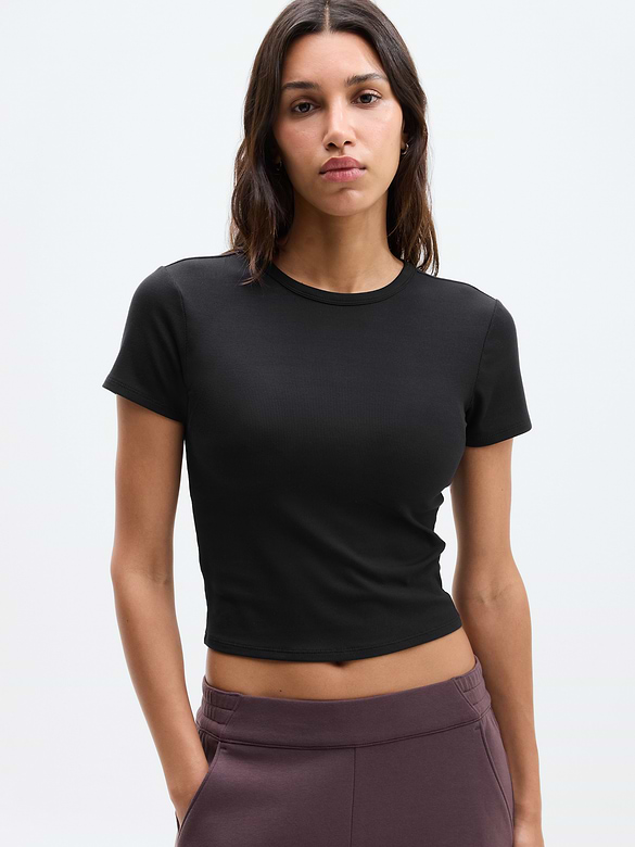 Signature Rib Crop Tee