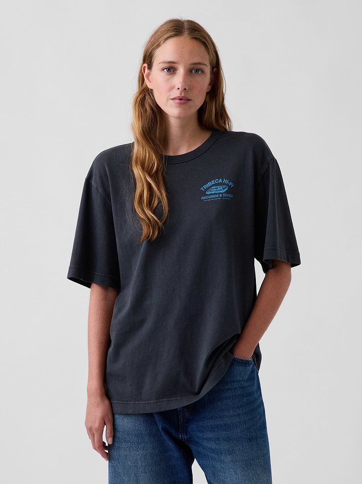 Image 5 de 6, T-shirt décontracté en tissu épais à imprimé