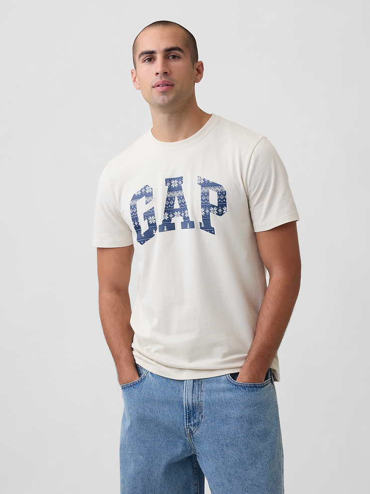 Image 1 of 5, Soft jersey knit., Short sleeves., Crewneck., Gap logo at front., Product #855769