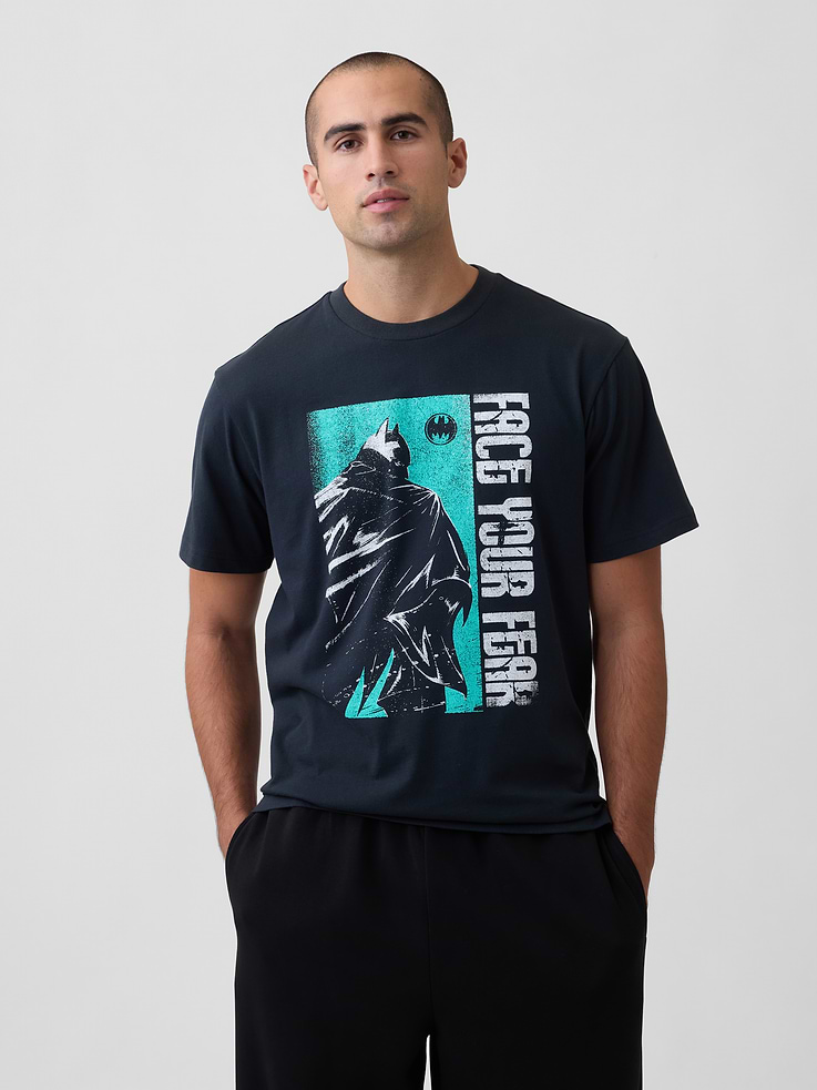 Image 1 of 5, Soft jersey knit., Dropped shoulder, short sleeves., Crewneck., Graphic at front., Product #1189491