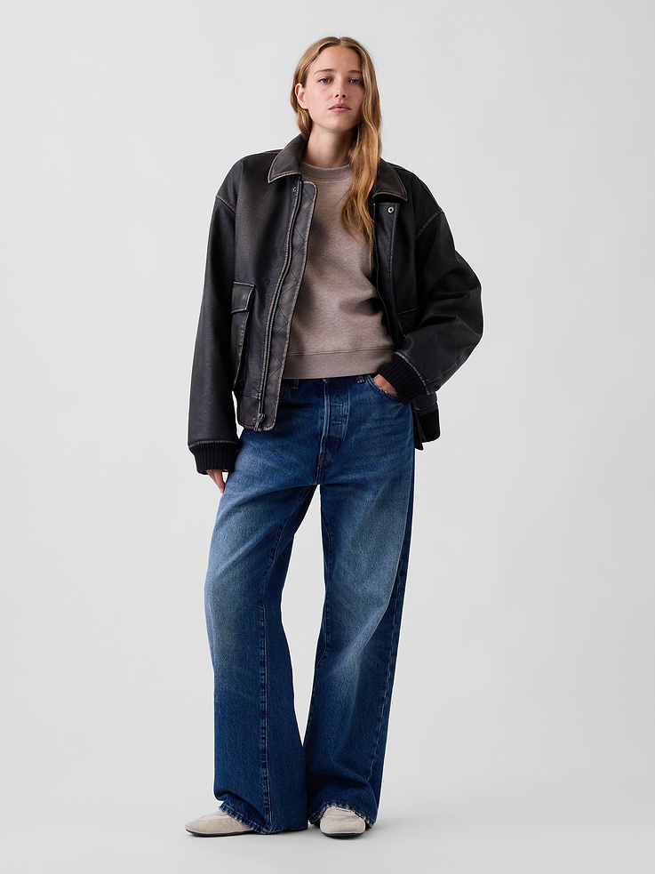 Image 2 of 6, VintageSoft Wedge Crew Sweatshirt