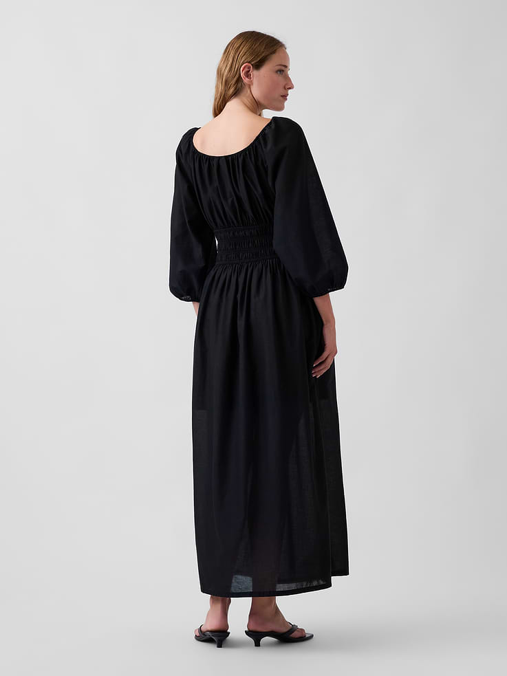 Image 2 of 5, Voile Smocked-Waist Maxi Dress