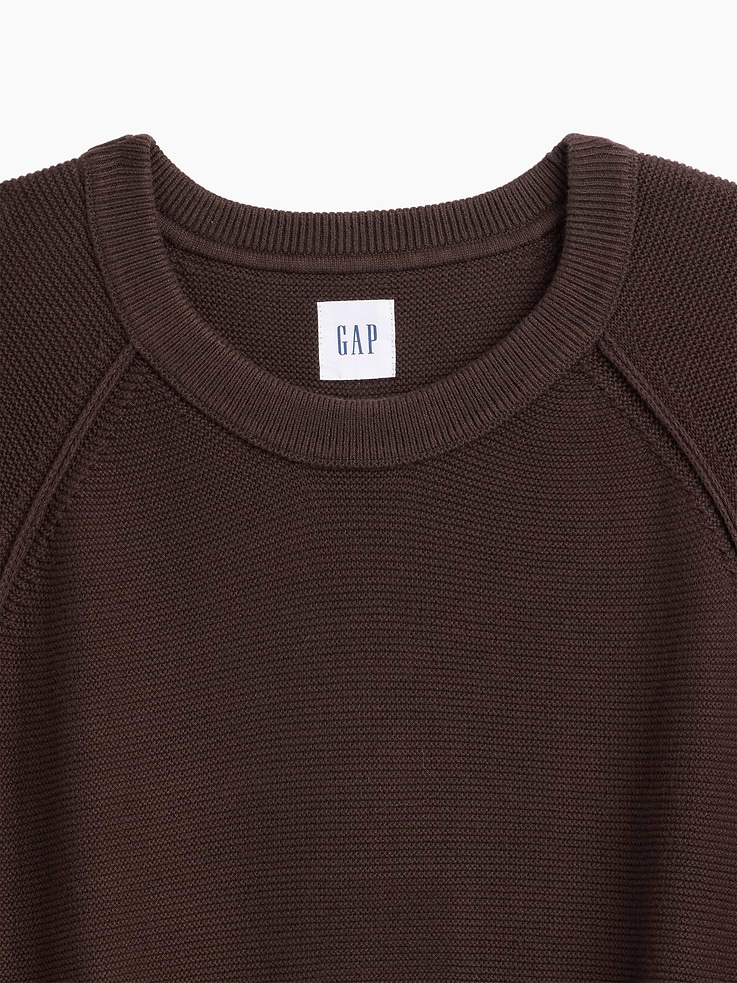 Image 4 of 5, Garter-Stitch Crewneck Sweater