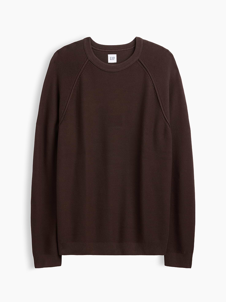 Image 5 of 5, Garter-Stitch Crewneck Sweater