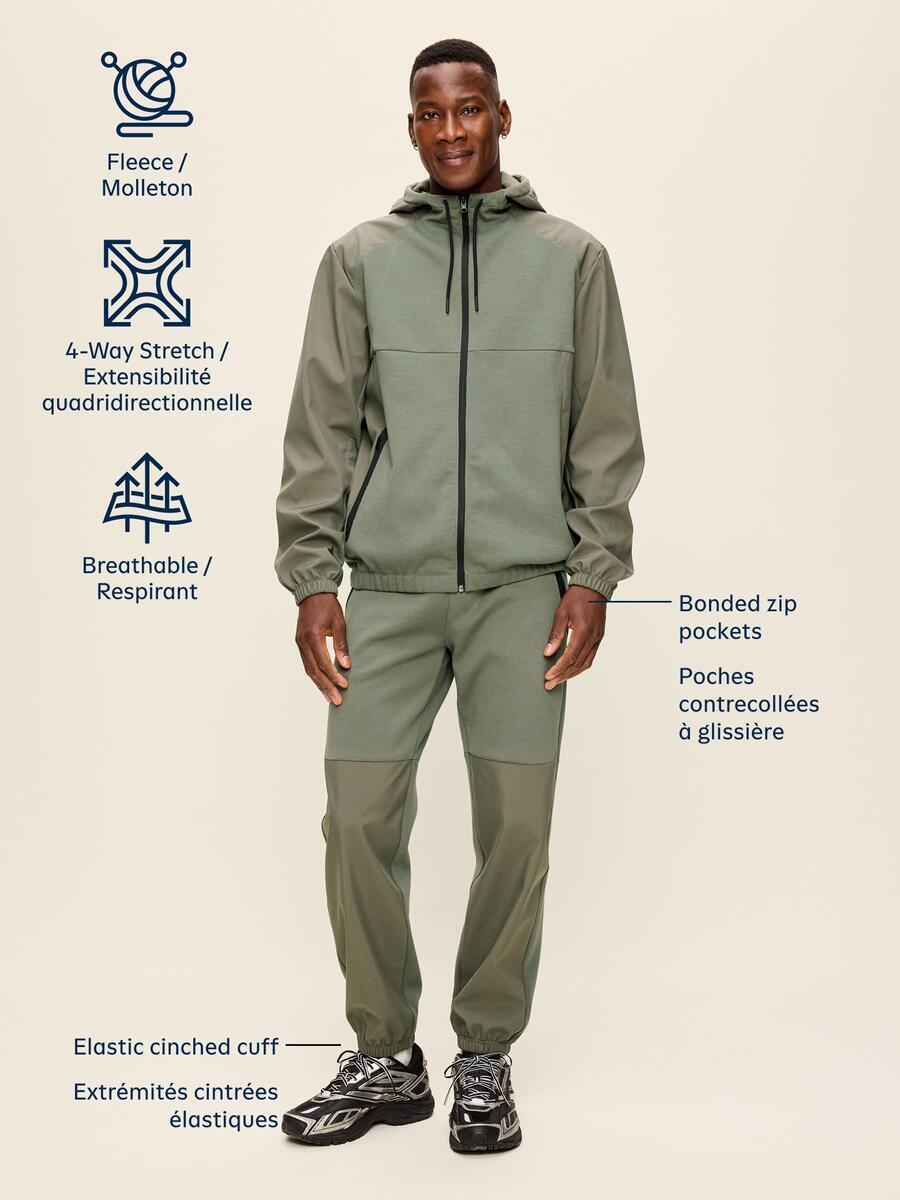 Image 5 de 5, Pantalon de jogging en Molleton dynamique et matières mixtes