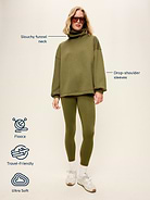 Image 4 of 4, Oversized Bounce Fleece Funnel-Neck Tunic