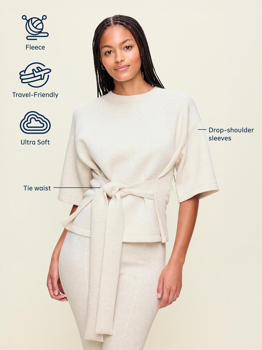 Image 5 of 7, Bounce Fleece Wrap Top