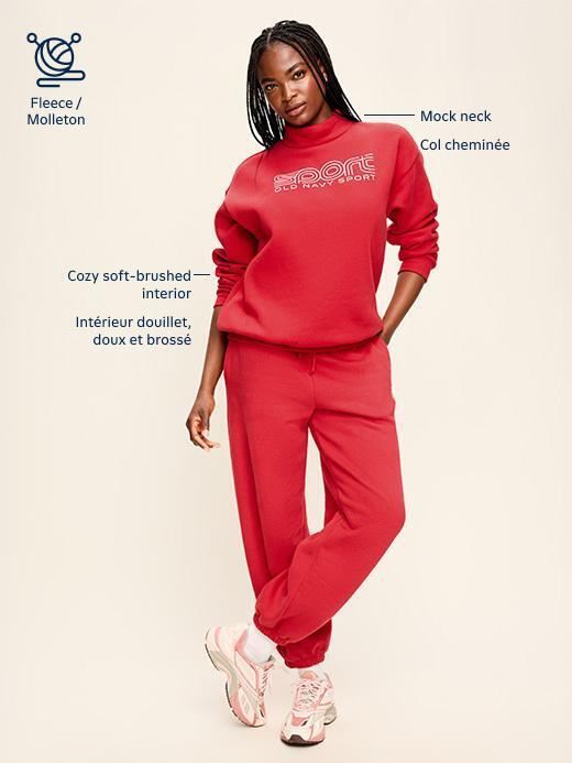 Image 3 of 3, Baseline Fleece Mock-Neck Sweater