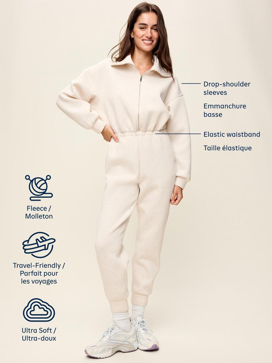 Image 5 of 9, Bounce Fleece Long-Sleeve Jumpsuit
