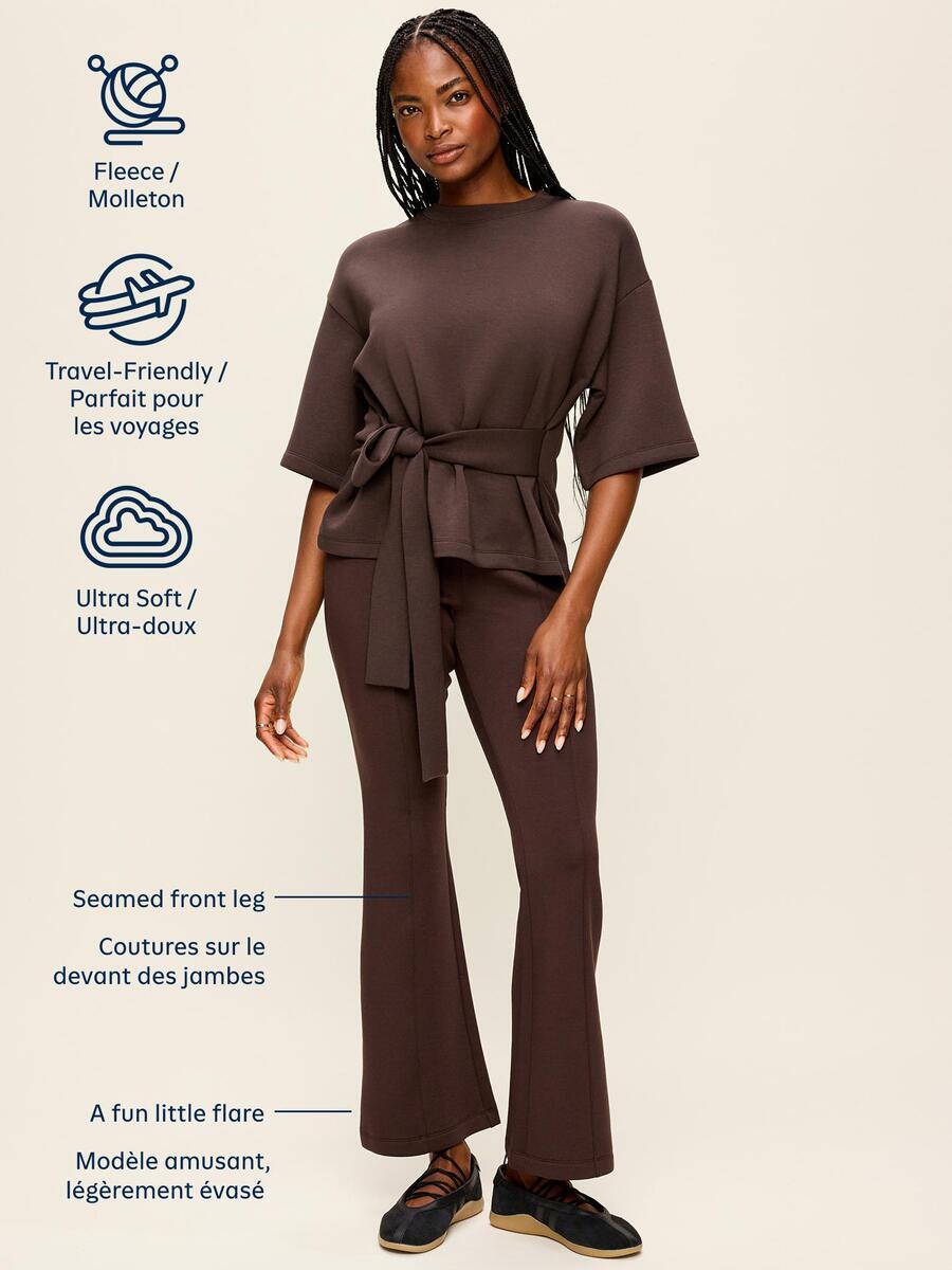 Image 2 of 2, High-Waisted Bounce Fleece Flare-Leg Sweatpants