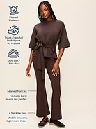 Image 2 of 2, High-Waisted Bounce Fleece Flare-Leg Sweatpants