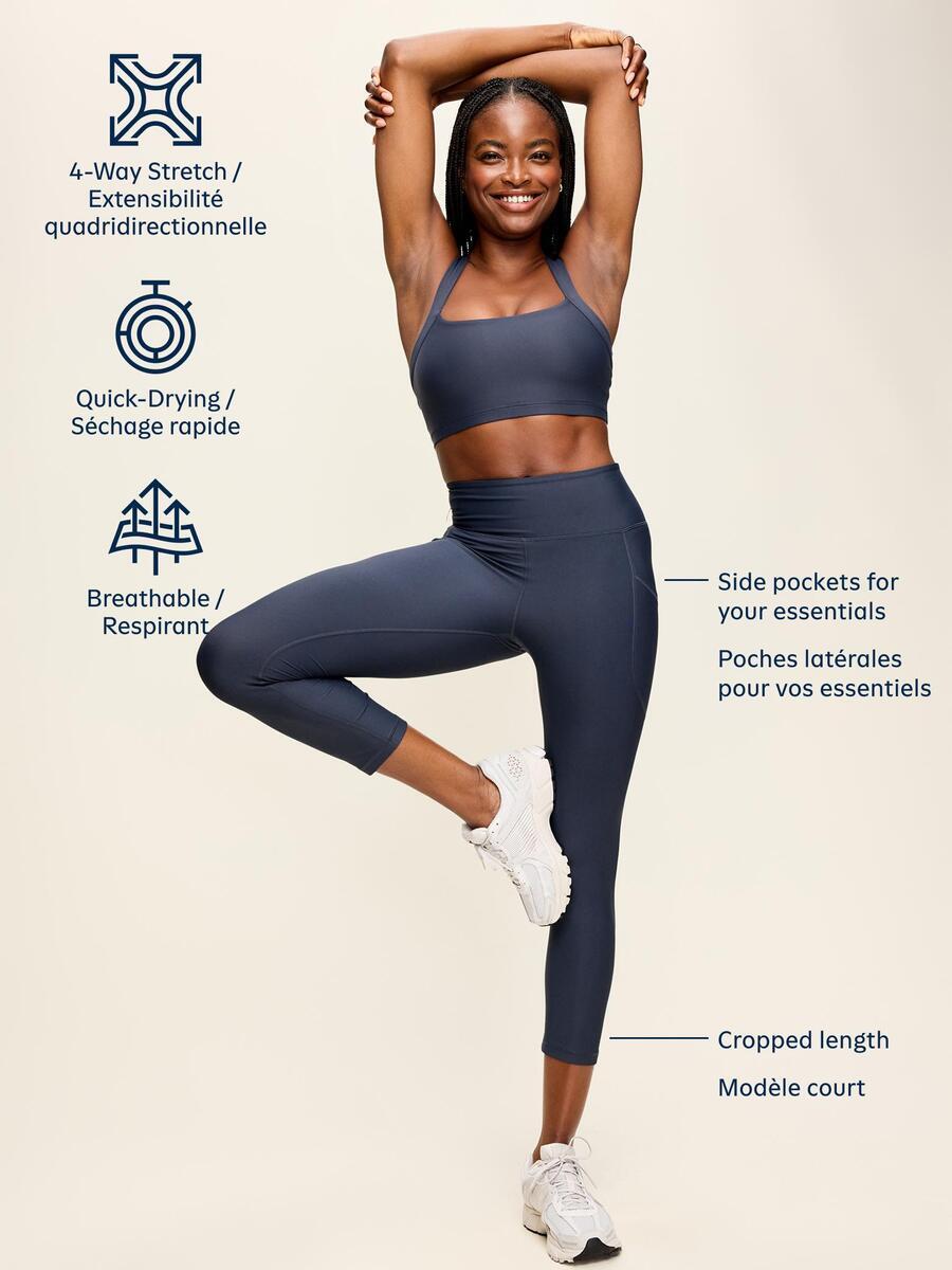 Image 5 of 9, High-Waisted PowerSoft Crop Pocket Leggings