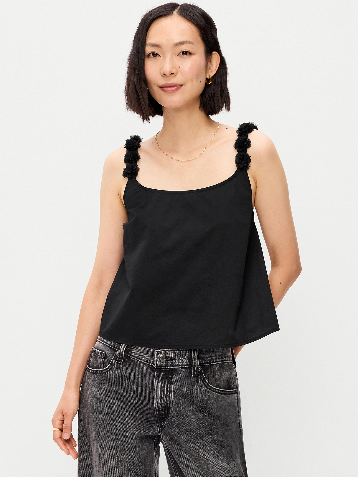 Rosette-Strap Tank Top | Old Navy