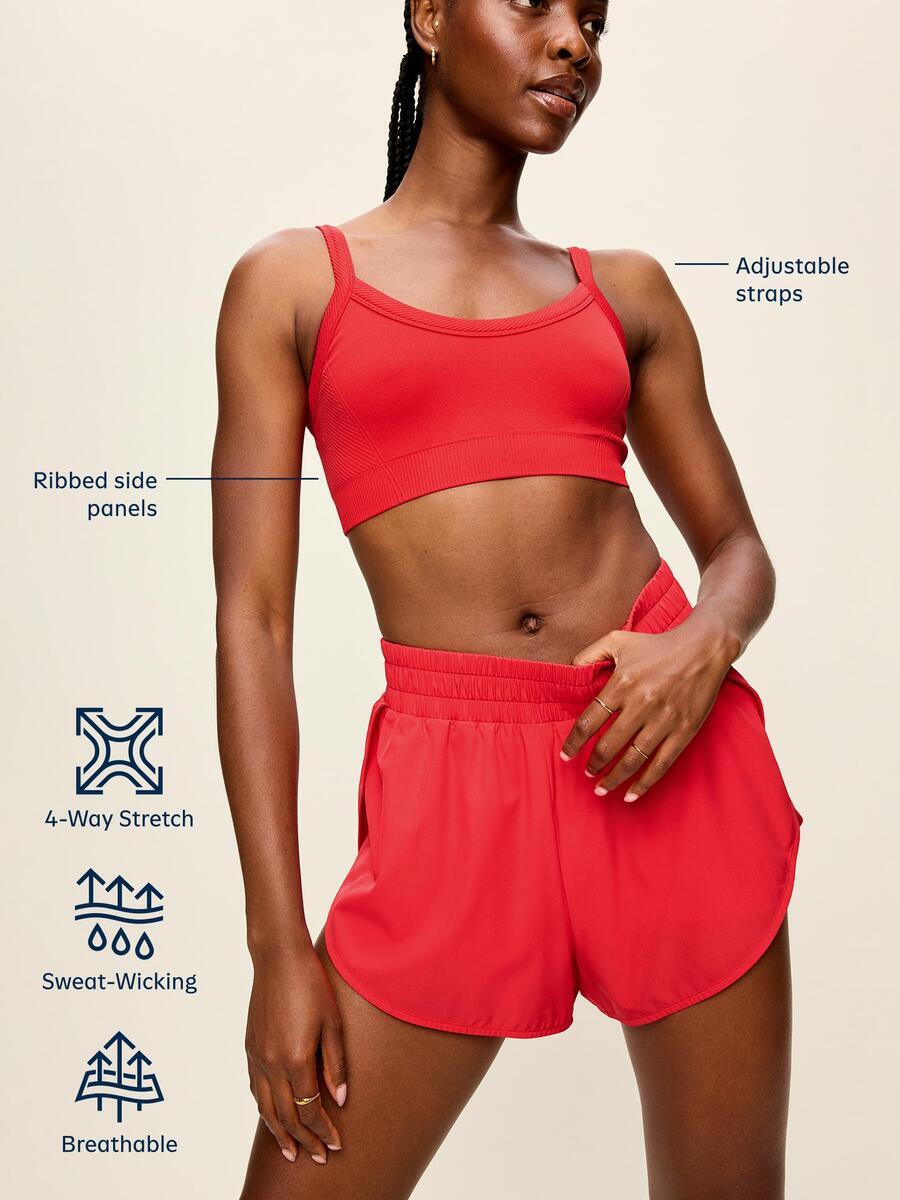 Image 5 of 9, Light Support Fluid Seamless Ribbed Sports Bra