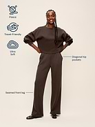 Image 4 of 4, High-Waisted Bounce Fleece Wide-Leg Sweatpants