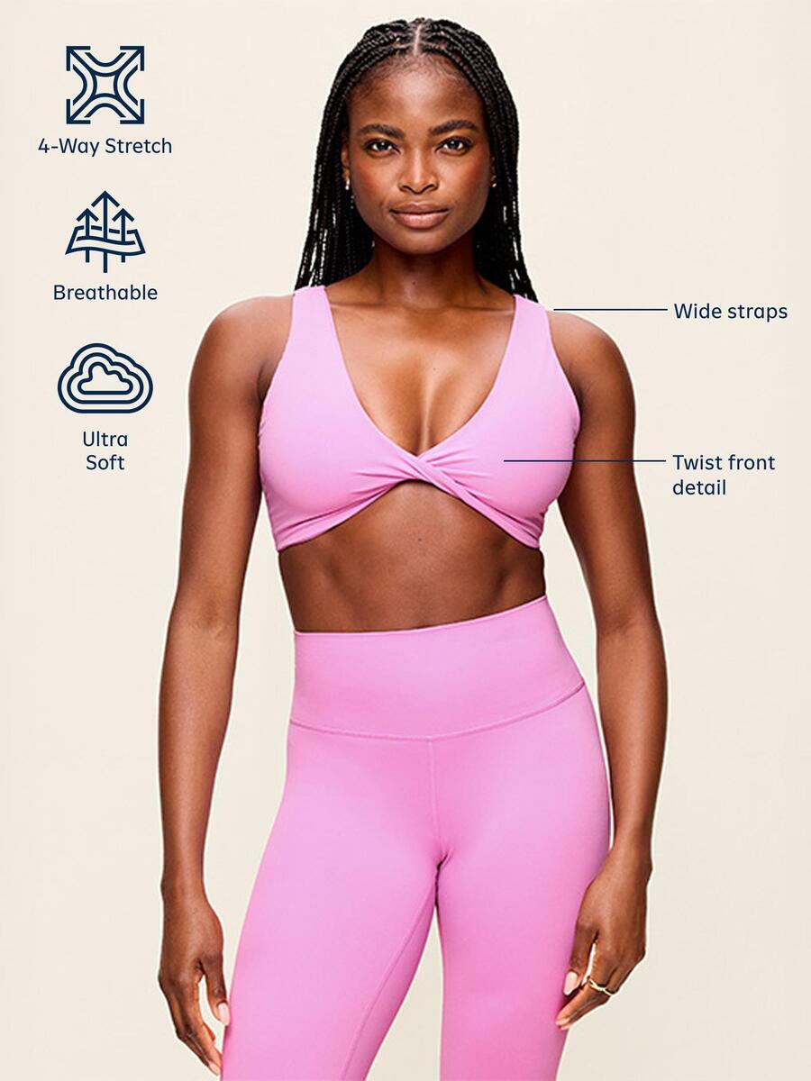 Image 5 of 9, Light Support StudioSmooth Twist-Front Sports Bra