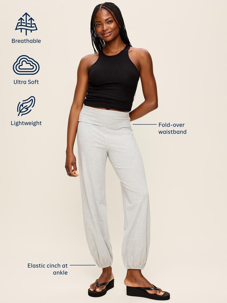 Image 4 of 4, Fold-Over Waist Fitted Joggers