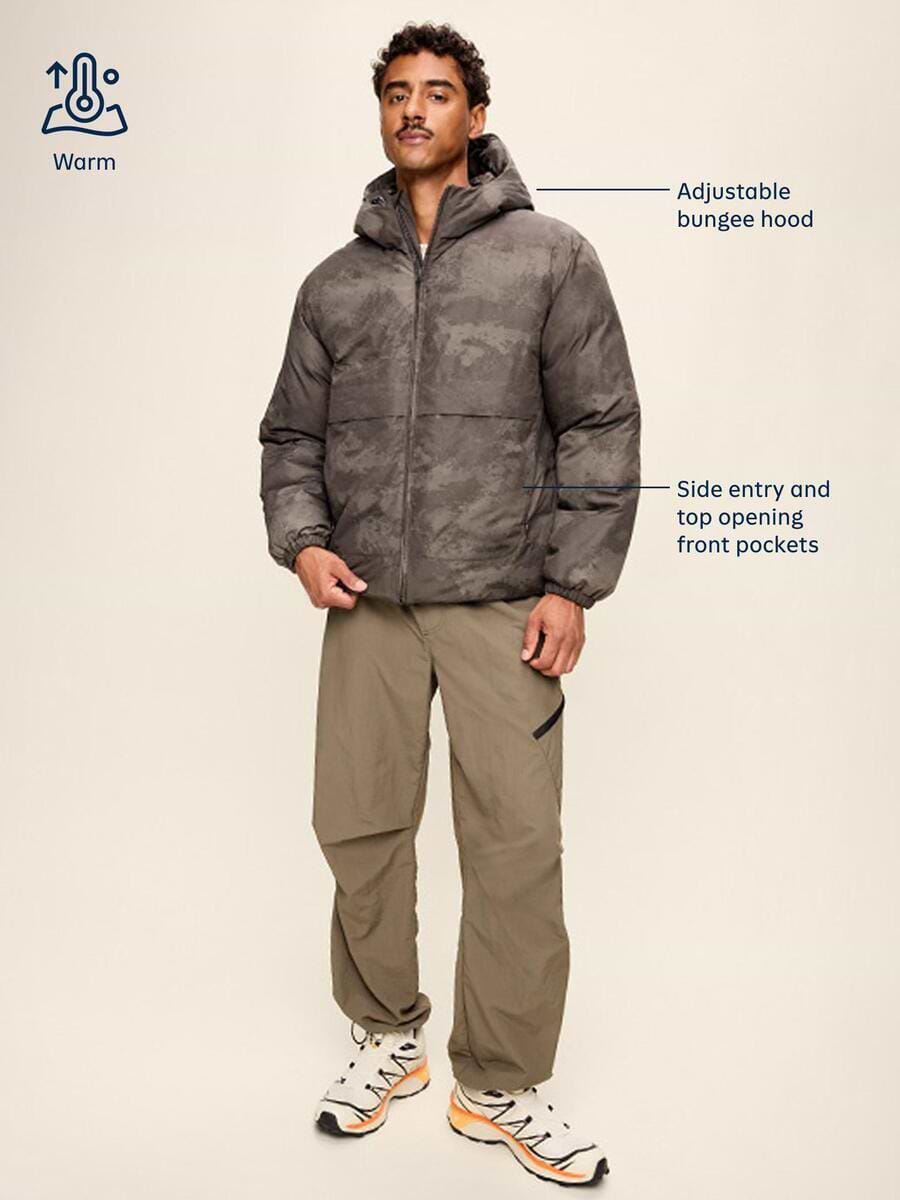 Image 4 of 4, Water-Resistant Utility Puffer Jacket