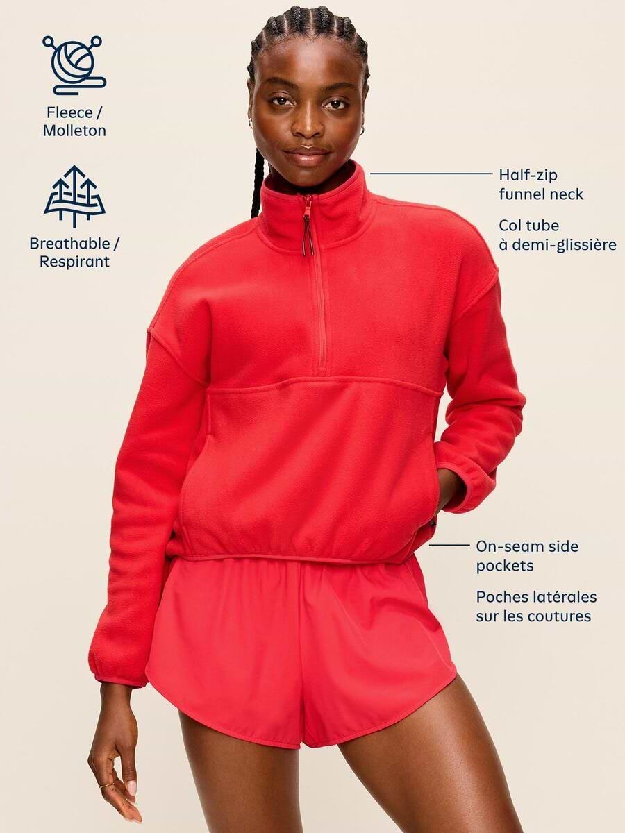 Oversized Half-Zip Performance Fleece Pullover | Old Navy