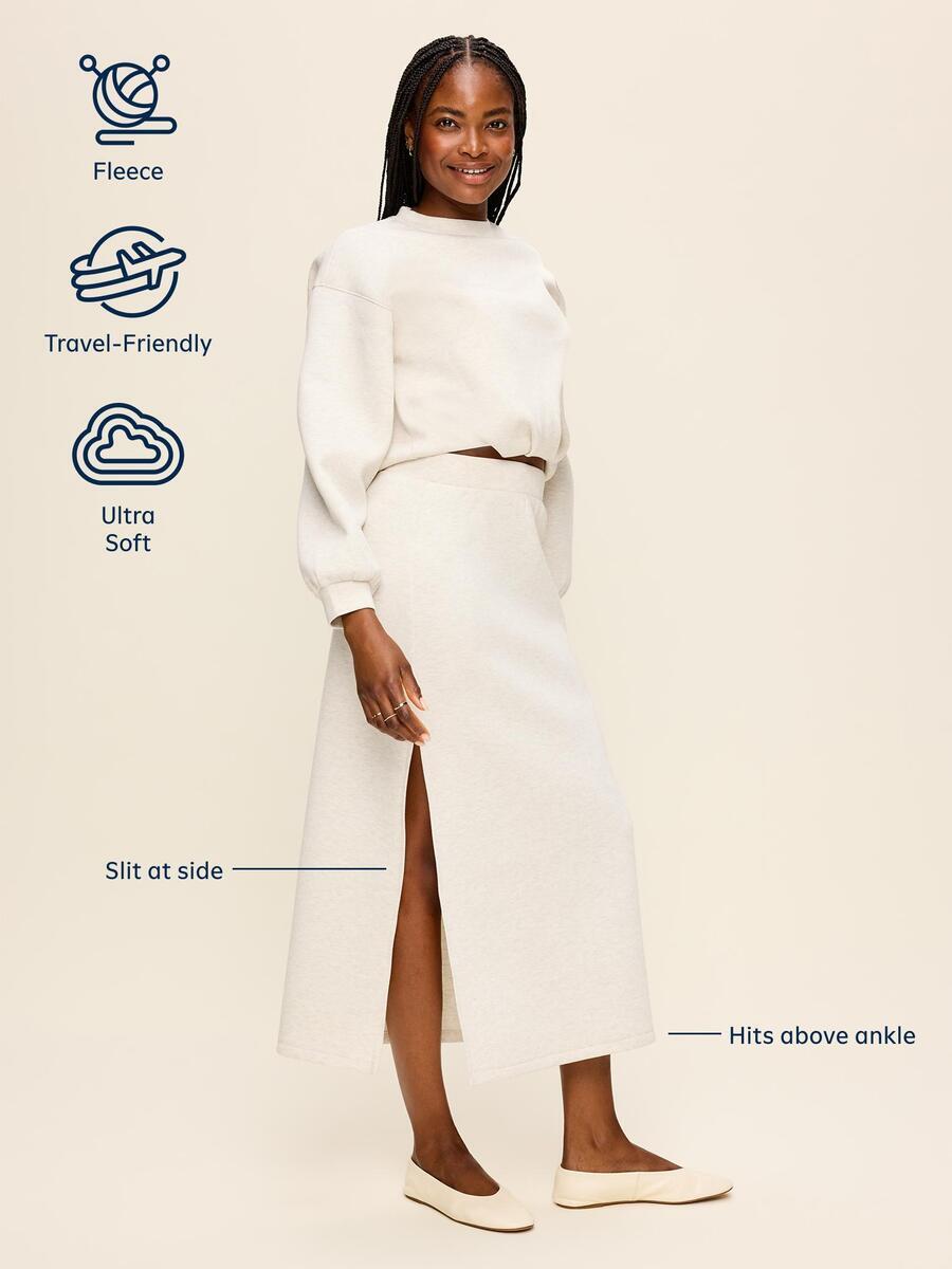 Image 5 of 10, High-Waisted Bounce Fleece Maxi Skirt