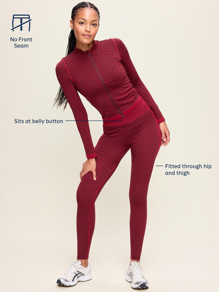 Image 5 of 10, High-Waisted Seamless Jacquard Leggings