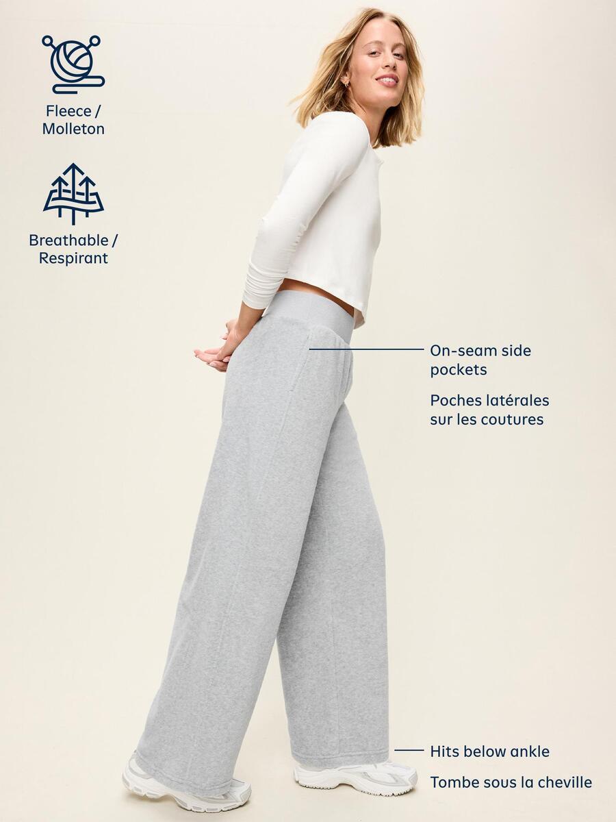 Image 5 of 8, Extra High-Waisted Performance Fleece Wide-Leg Sweatpants