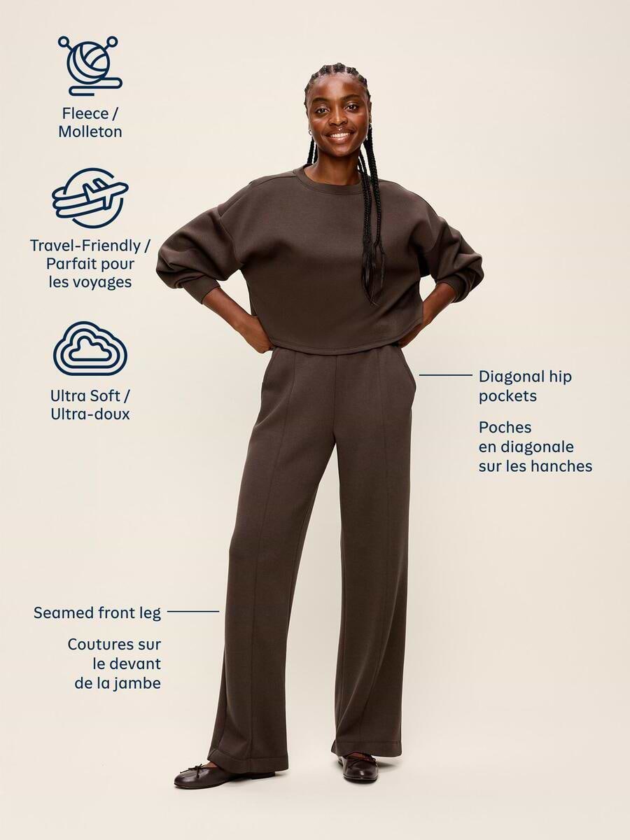 Image 5 of 10, High-Waisted Bounce Fleece Wide-Leg Sweatpants