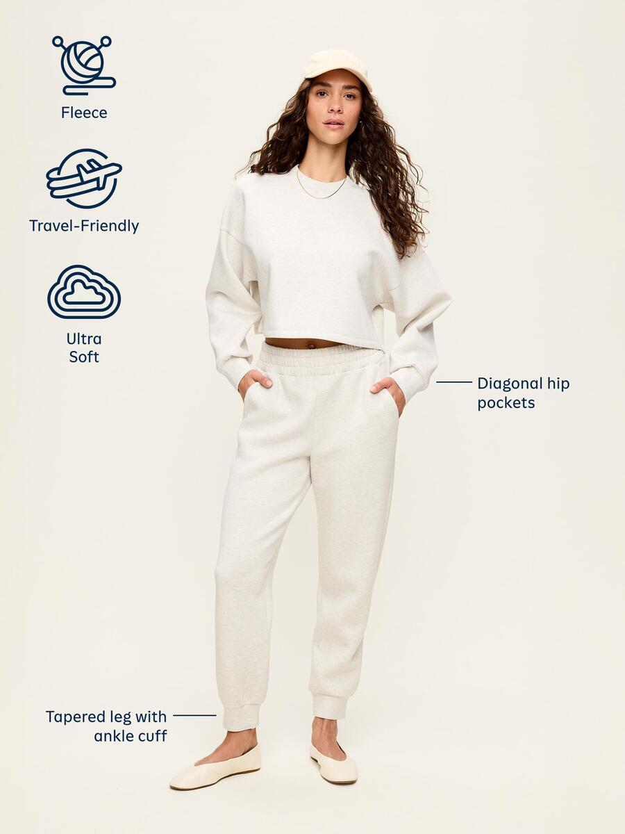 Image 5 of 11, High-Waisted Bounce Fleece Jogger Sweatpants