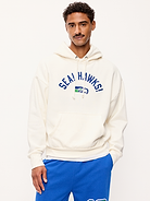 Image 1 of 5, drawstring hood, drop-shoulder sleeves, kangaroo pocket, graphic at front, rib-knit trim, pullover style, Product #916435