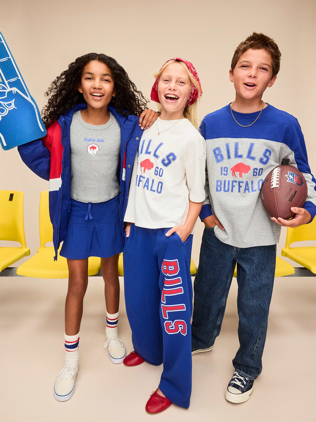 Image 4 de 4, Pantalon en coton ouaté coupe très généreuse des Bills de Buffalo pour enfant