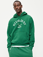 Image 1 of 5, drawstring hood, drop-shoulder sleeves, kangaroo pocket, graphic at front, rib-knit trim, pullover style, Product #916374