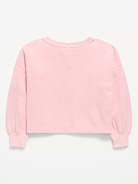 Image 3 of 4, CozePlush Waffle Knit Henley Top for Girls