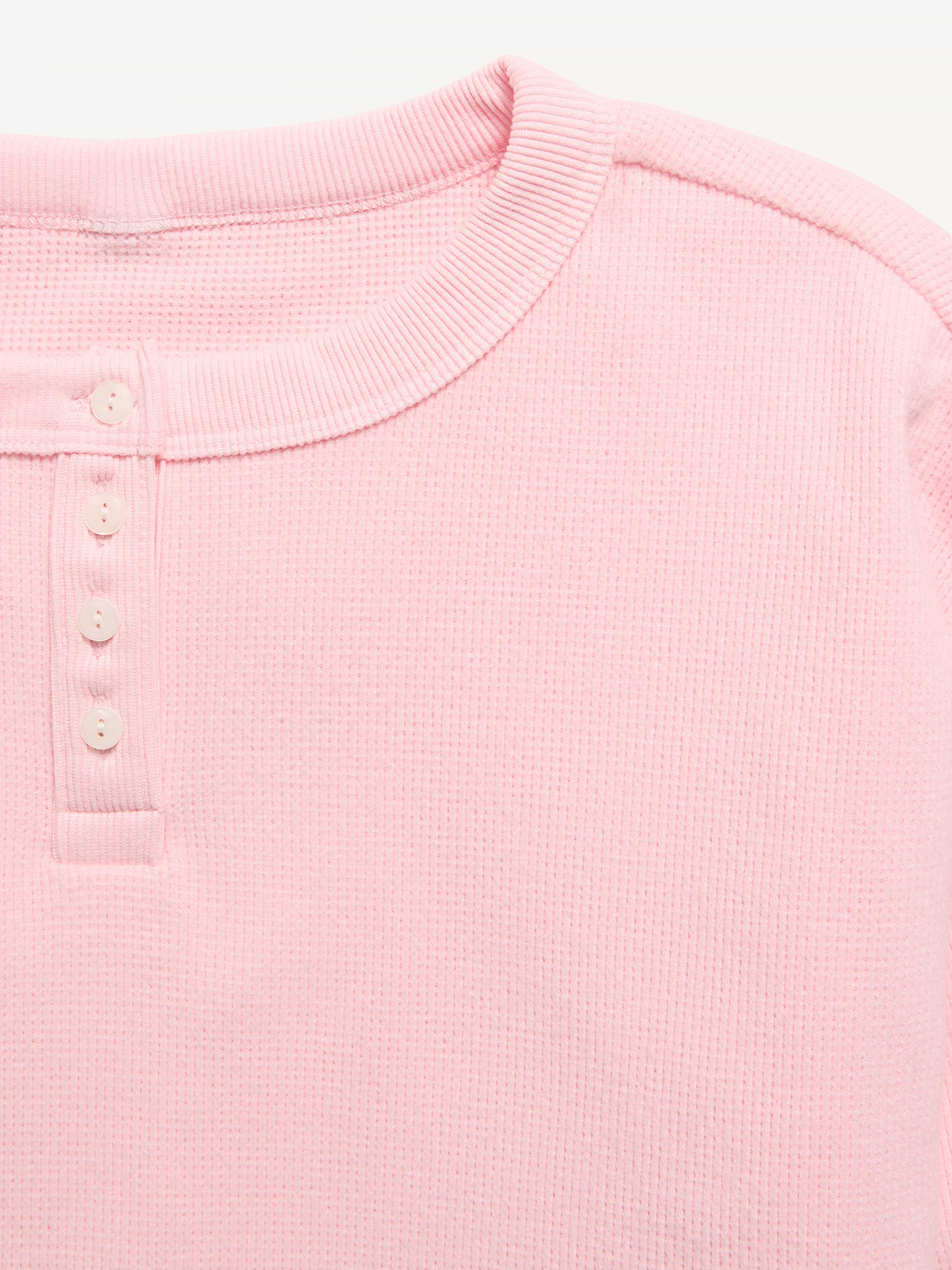 Image 4 of 4, CozePlush Waffle Knit Henley Top for Girls