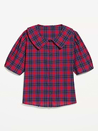 Image 2 of 2, Lapel Collar Short-Sleeve Button-Front Top