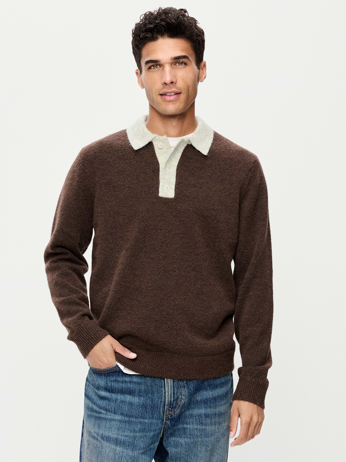 Image 1 of 3, spread collar, long sleeves, buttoned placket, Product #1182704