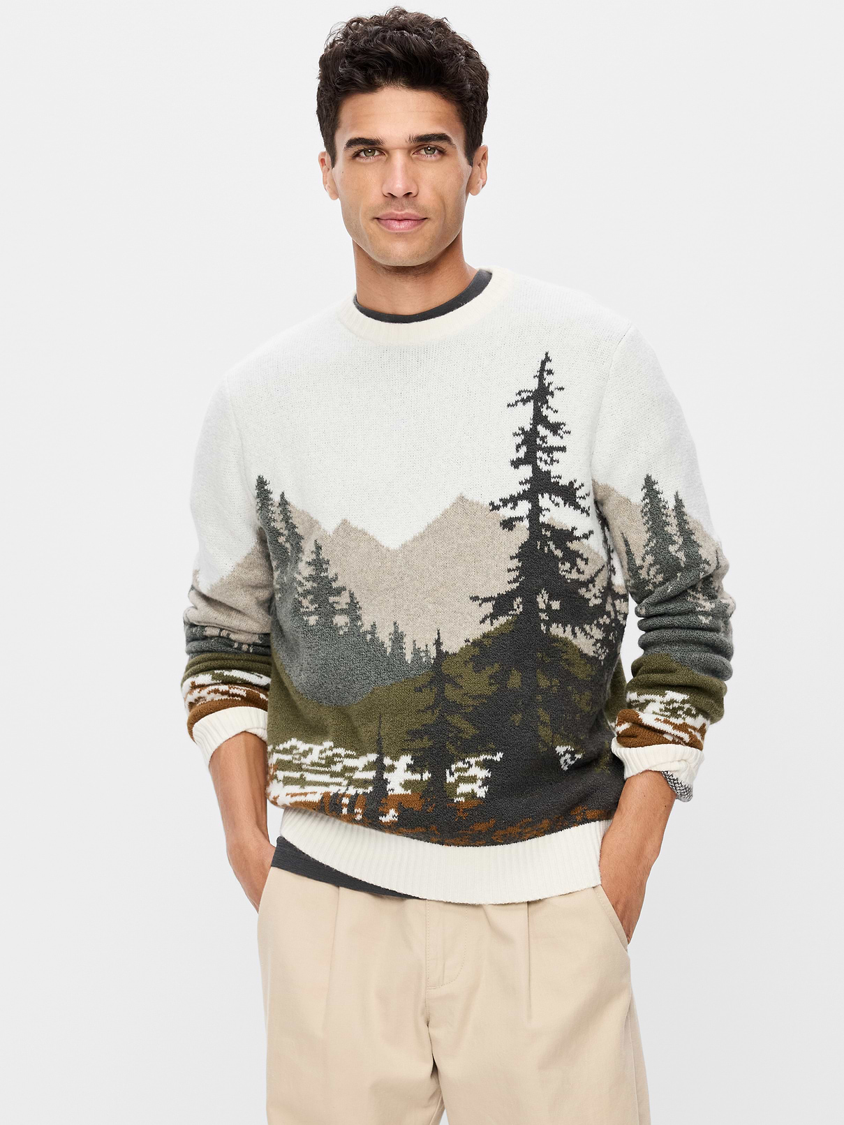 Image 1 of 3, crew neck, long sleeves, rib-knit trim, pullover style, prints varies, Product #1182480