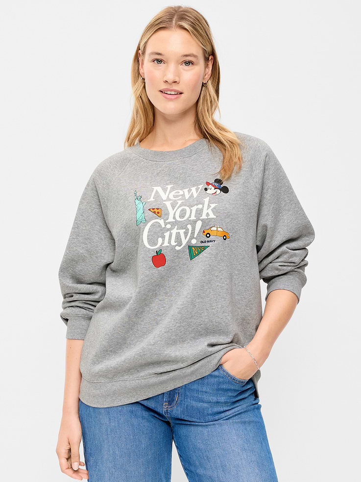 Image 4 of 9, Old Navy x Disney Oversized Raglan Sweatshirt for Women