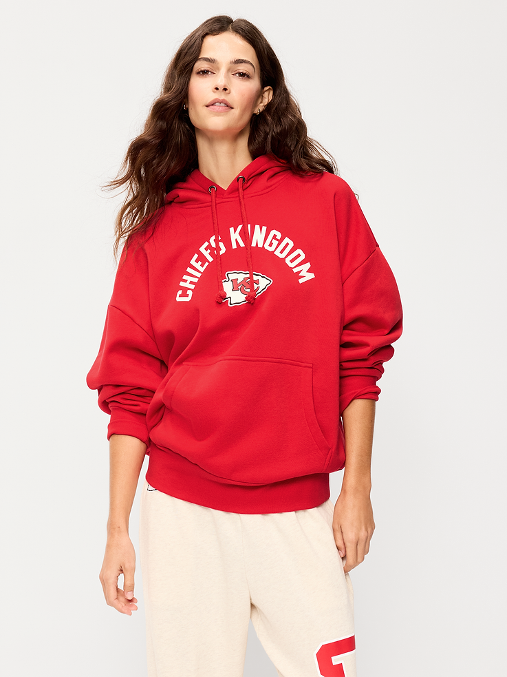 Image 2 of 5, Kansas City Chiefs Oversized Pullover Hoodie for Adults