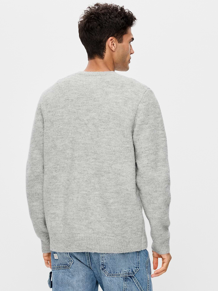 Image 2 of 4, Wool-Blend Henley Sweater