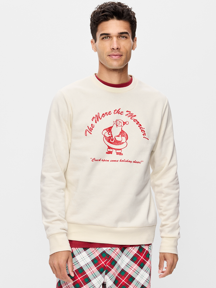 Image 1 of 4, crew neck, graphic at front, rib-knit trim, pullover style, Product #906140