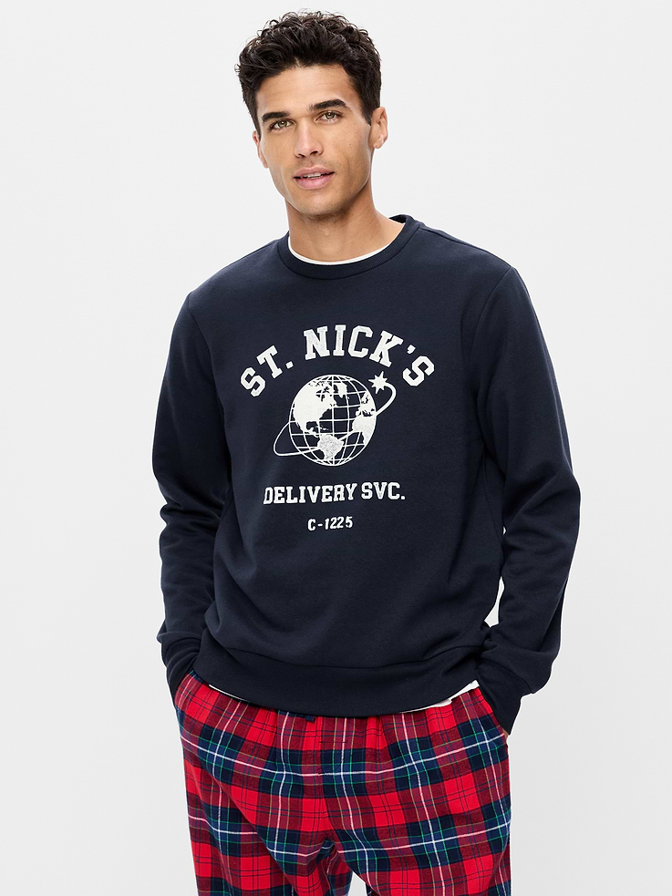 Image 1 of 4, crew neck, graphic at front, rib-knit trim, pullover style, Product #906140