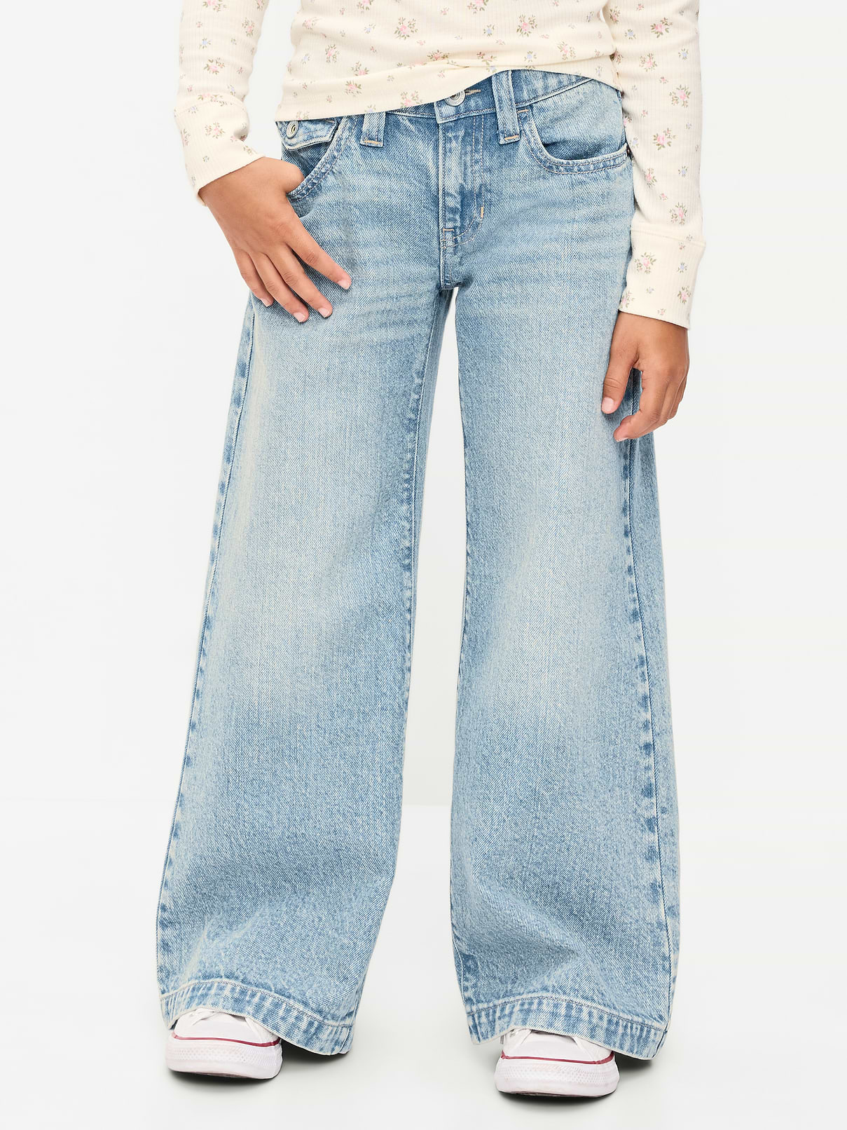 Image 2 de 4, Jean coupe très généreuse à jambe large à taille basse pour fille