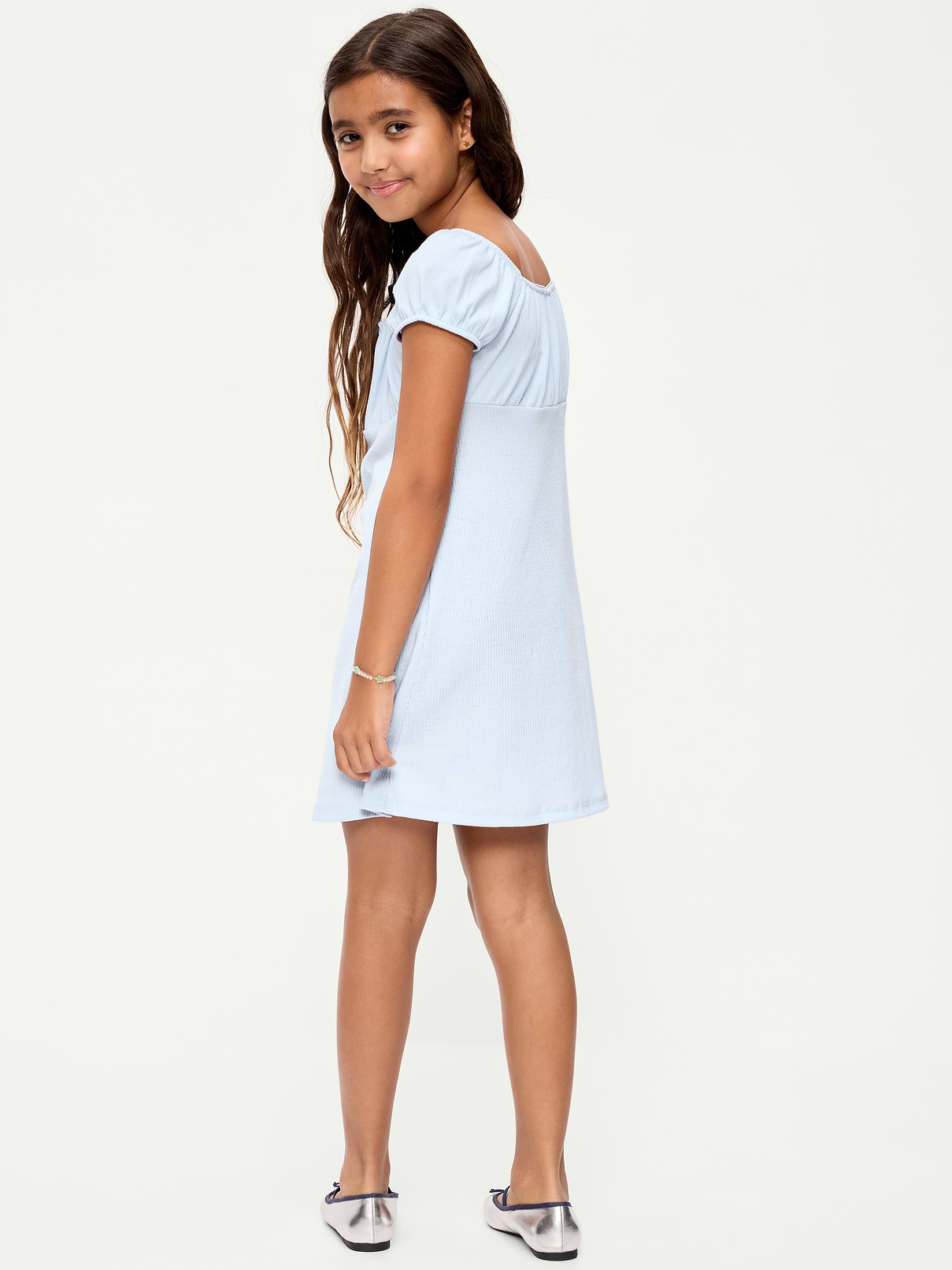 Image 2 of 3, Fit and Flare Ribbed Dress for Girls