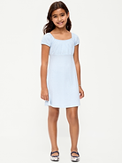 Image 1 of 3, square neckline, short cap sleeves, seamed waist, full skirt, Product #909460