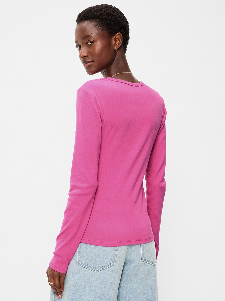 Image 2 of 8, Snug Crew-Neck Long Sleeve T-Shirt
