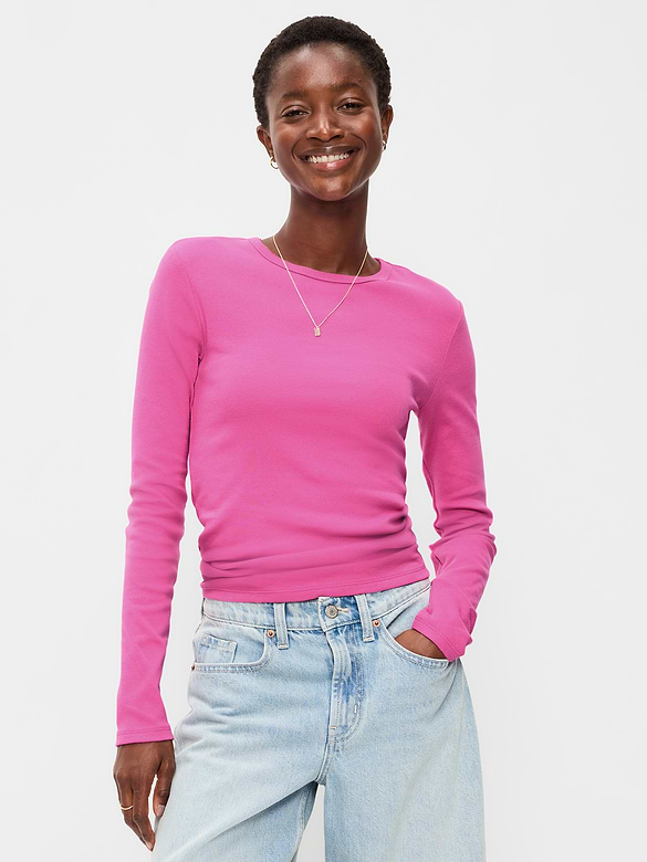 Snug Crew-Neck Long Sleeve T-Shirt