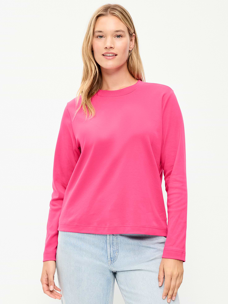 Image 5 of 8, Heavyweight Long-Sleeve Crew-Neck T-Shirt
