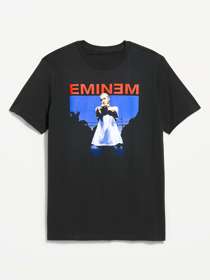 Image 1 of 2, rib-knit crew neck, short sleeves, licensed graphic, © 2026 EMINEM, Product #909921